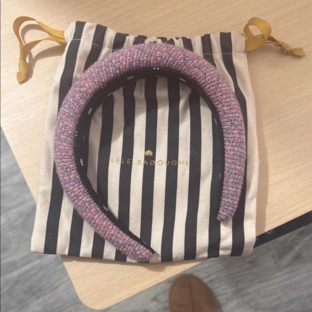 Lele Sadoughi Pink Tweed Headband